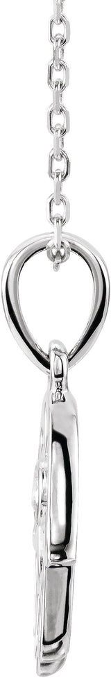 Platinum Round Natural Diamond Hamsa Necklace or Pendant - view 2