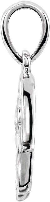 Platinum Round Natural Diamond Hamsa Necklace or Pendant - view 2