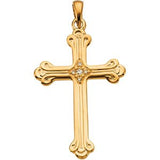 14K Gold Cross Pendant III - White Gold