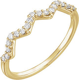 14K Gold Round Natural Diamond Stackable Ring - Yellow Gold