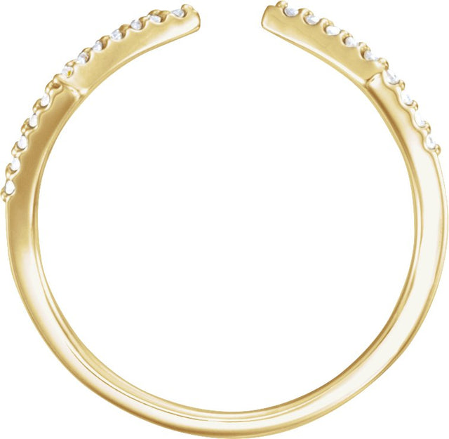 14K Gold Round Natural Diamond Geometric Ring – 1mm Stones - Yellow Gold - view 2