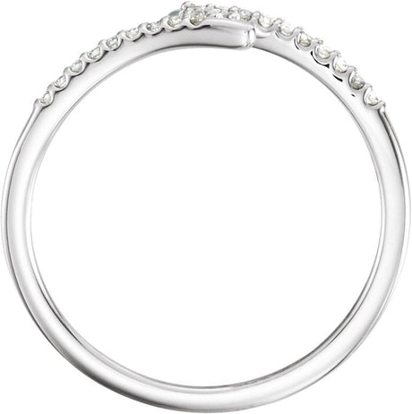 Platinum Round Natural Diamond Stackable Ring II - view 2
