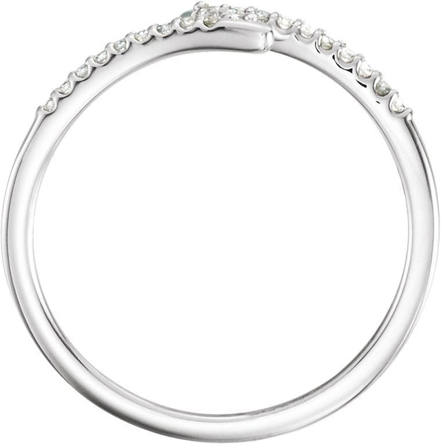 Platinum Round Natural Diamond Stackable Ring II - view 2