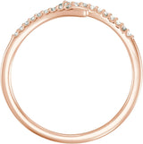 14K Gold Round Natural Diamond Stackable Ring – 1.3mm Stones - Rose Gold - view 2