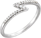 Platinum Round Natural Diamond Stackable Ring II