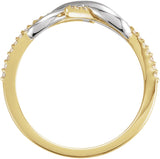 14K Gold Round Natural Diamond Infinity-Inspired Ring IV - Two-Tone - view 2
