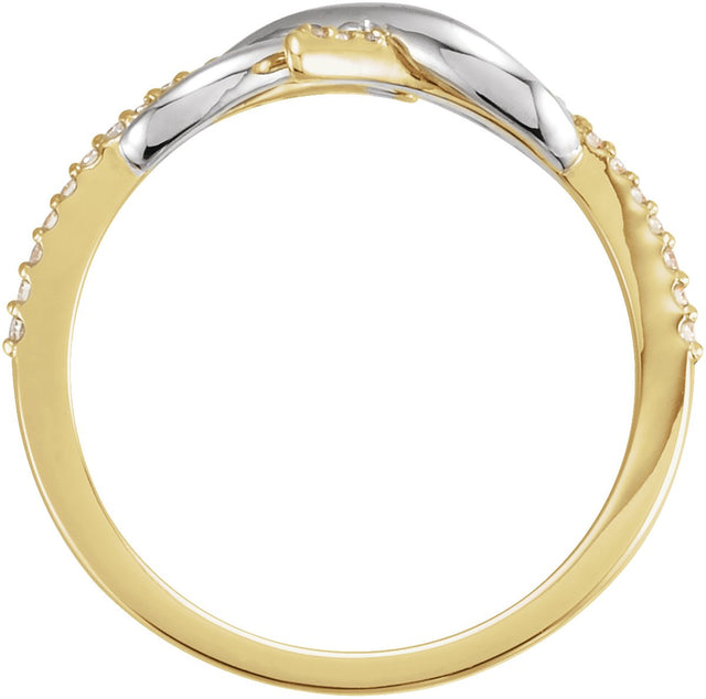 14K Gold Round Natural Diamond Infinity-Inspired Ring IV - Two-Tone - view 2