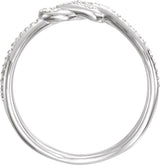 Platinum Round Natural Diamond Accented Knot Ring - view 2