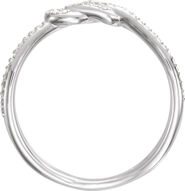 Platinum Round Natural Diamond Accented Knot Ring - view 2