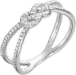 Platinum Round Natural Diamond Accented Knot Ring