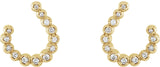 14K Gold Round Natural Diamond Accented Freeform Earrings II - Yellow Gold - view 2