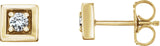 14K Gold Round Natural Diamond Accented Earrings – 2.5mm Stones - Yellow Gold