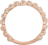 14K Gold Round Natural Diamond Cross Ring - Rose Gold - view 2