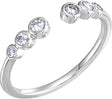 14K Gold Round Natural Diamond Accented Negative Space Ring - White Gold