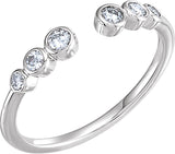 Platinum Round Natural Diamond Accented Negative Space Ring
