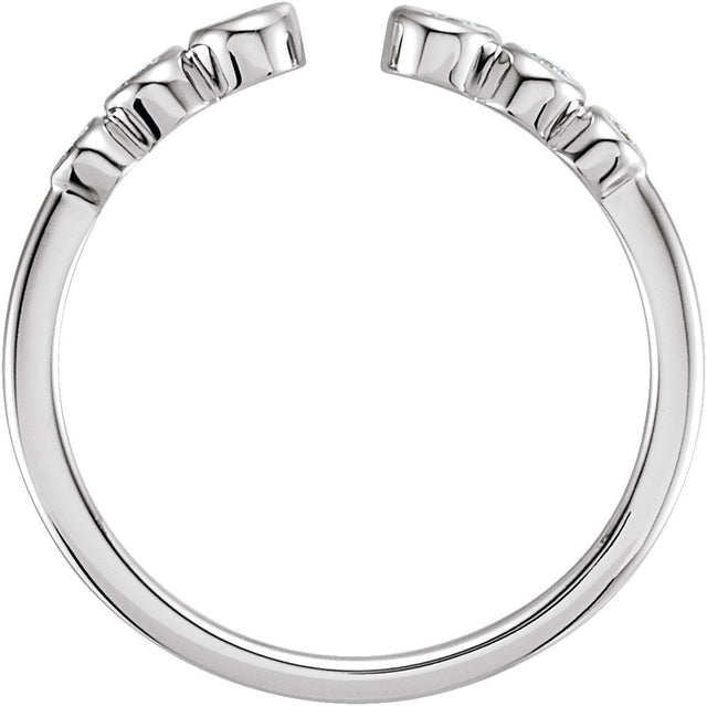 Platinum Round Natural Diamond Accented Negative Space Ring - view 2