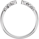 14K Gold Round Natural Diamond Accented Negative Space Ring - White Gold - view 2
