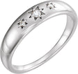 Platinum Round Natural Diamond Accented Star Ring