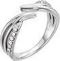 Platinum Round Natural Diamond Bypass Ring – 1.4mm Stones