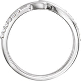 Platinum Round Natural Diamond Bypass Ring – 1.4mm Stones - view 2