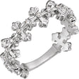 Platinum Round Natural Diamond Cross Ring