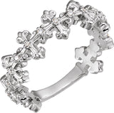 Platinum Round Natural Diamond Cross Ring