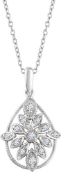 14K Gold Round Natural Diamond Granulated Filigree Necklace II