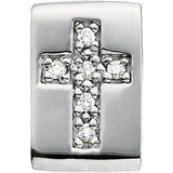 14K Gold Round Natural Diamond Cross Slide Pendant