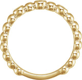 14K Gold Round Natural Diamond Bezel-Set Beaded Ring – 2.2mm Stones - Yellow Gold - view 2