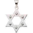 14K Gold Round Natural Diamond Star of David Pendant – up to 0.06 CTW - White Gold
