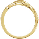 14K Gold Round Natural Diamond Infinity-Inspired Ring IV - Yellow Gold - view 2