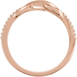 14K Gold Round Natural Diamond Infinity-Inspired Ring IV - Rose Gold - view 2