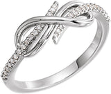 Platinum Round Natural Diamond Infinity-Inspired Ring IV