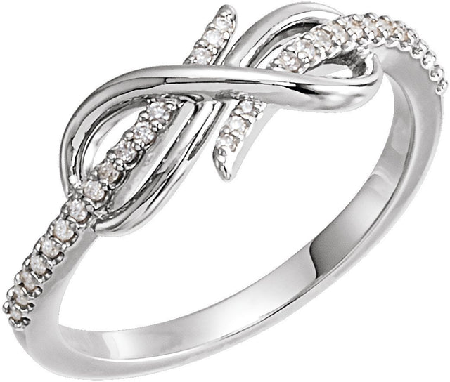 Platinum Round Natural Diamond Infinity-Inspired Ring IV