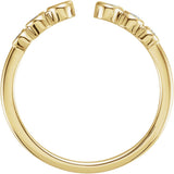 14K Gold Round Natural Diamond Accented Negative Space Ring - Yellow Gold - view 2