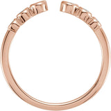 14K Gold Round Natural Diamond Accented Negative Space Ring - Rose Gold - view 2