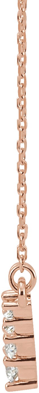 14K Gold Round Natural Diamond V Necklace – 1/3 CTW - Rose Gold - view 2