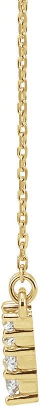 14K Gold Round Natural Diamond V Necklace – 1/3 CTW - Yellow Gold - view 2