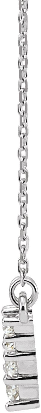 Platinum Round Natural Diamond V Necklace - view 2