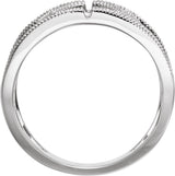 14K Gold Round Natural Diamond Accented Geometric Ring - White Gold - view 2