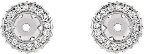 Platinum Natural Diamond Halo-Style Earring Jackets IV - view 2