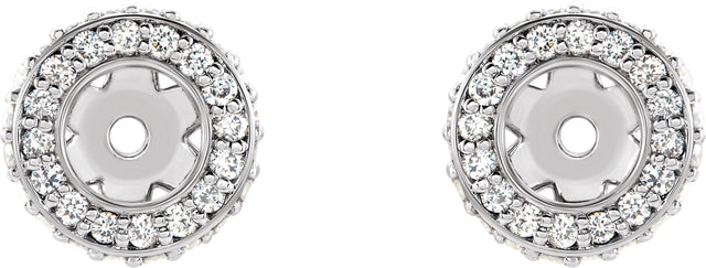 Platinum Natural Diamond Halo-Style Earring Jackets IV - view 2