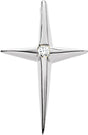Platinum Round Natural Diamond Solitaire Cross Pendant