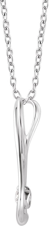 14K Gold Round Natural Diamond Solitaire Infinity-Inspired Necklace - White Gold - view 2