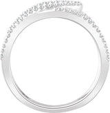 14K Gold Round Natural Diamond Accented Negative Space Ring III - view 2
