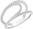 14K Gold Round Natural Diamond Accented Negative Space Ring III