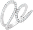 14K Gold Round Natural Diamond Accented Freeform Ring II