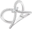 14K Gold Round Natural Diamond Negative Space Ring – 3/8 CTW