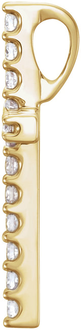 14K Gold Round Natural Diamond Petite Cross Necklace or Pendant – up to 1/5 CTW - Yellow Gold - view 2