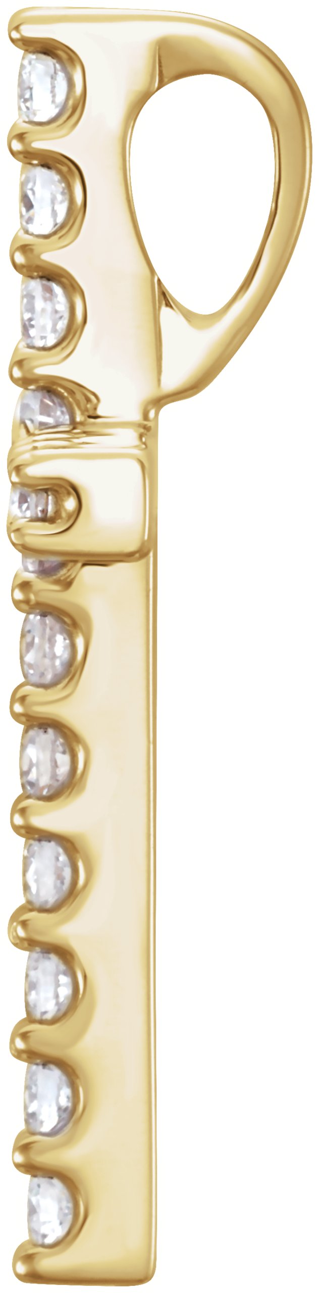 14K Gold Round Natural Diamond Petite Cross Necklace or Pendant – up to 1/5 CTW - Yellow Gold - view 2